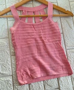 Pink Cut Out Crop Top
