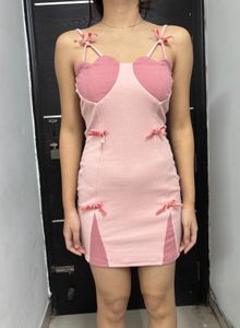 Pink Heart &amp; Bow Design Dress