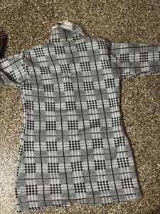 Plaid Coat with Faux Fur Collar