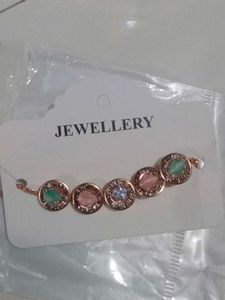 Rose Gold-Tone Multicolor Stone Bracelet