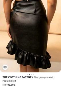 Tie Up Asymmetrical Peplum Skirt
