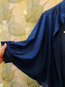 BOXY NAVY BLUE SHIRT WITH INNER FROM AND