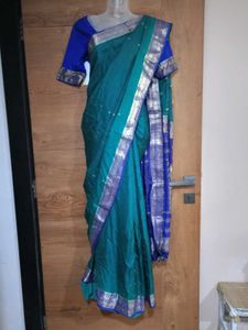 Elegant Teal & Blue Saree