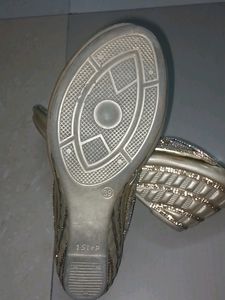 Golden Partywear Wedges Footwear Size -39