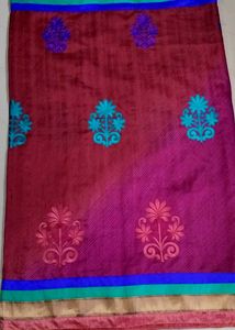 Unused Saree With Embroidery Design