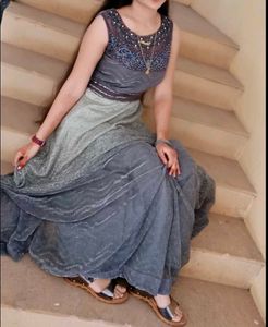 Elegant Grey Ethnic Gown