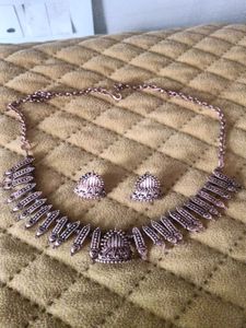 pure copper necklace Set with Punchdhatu turquoise