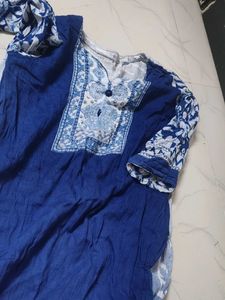 Blue Printed Kurta Set