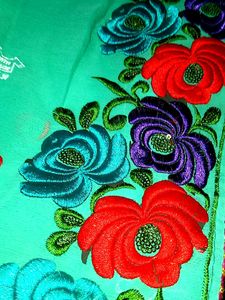 Elegant Turquoise Floral Saree