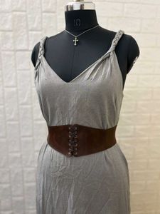 Grey Spaghetti Strap Summer Dress