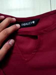 Maroon Flare Sleeve Top for Women