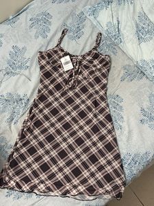 A Line checked Korean Dress