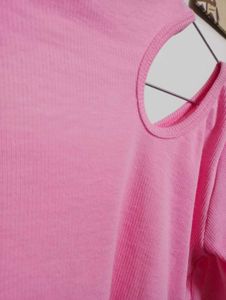 Pink Cutout Long Sleeve Top