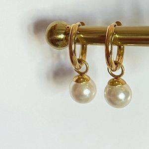 Pearl Hoops Anti-tarnish