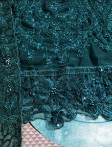 New Teal Blue Heavy Embroidered Kurta Set