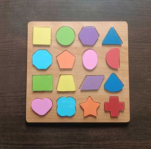 Colorful Wooden Puzzle Set Featuring 3D