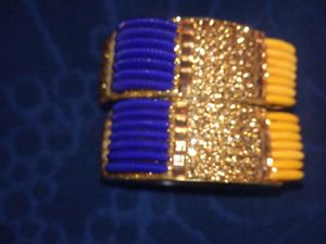 Price drop on Metallic gold stone Glass Bread Bangles Sets