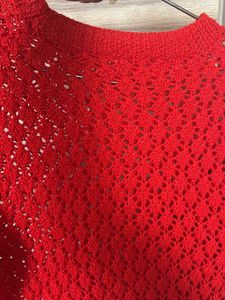 Beautiful Red Crochet Knit Top