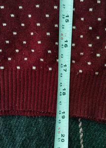 Stylish Woolen Sweater for Winter – Maroon &amp; White
