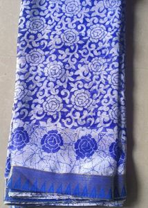Chiffon Navy Blue and White Daily Wear Saree