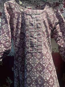 Purple Floral Print Kurti