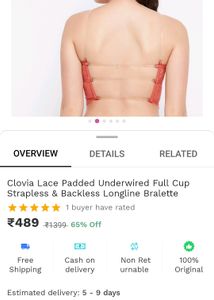 Underwired Transparent Strap Backless Bra