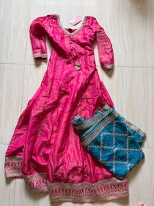 pink anarkali dress
