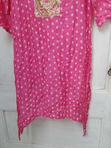 Pink Embroidered Kurta