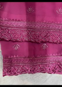 Pink Chiffon Party Saree