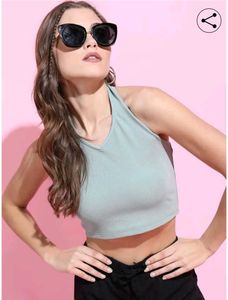 Sage Green Halter Crop Top