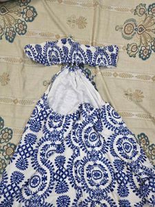Blue &amp; White Halter Dress