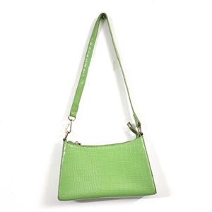 Lime Green Croc Shoulder Bag