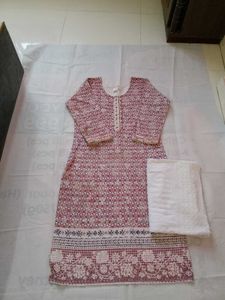 Chikankari Kurti Pant Set