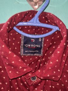 IOW ROYAL Burgundy Polka Dot Shirt