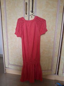 Coral Knit Mini Dress