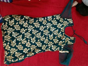 Elegant Green & Gold Ethnic gharara set with kurta