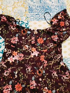 Code By lifestyle - Maroon Floral Dress