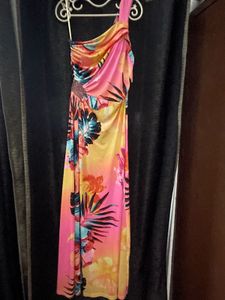 Floral One-Shoulder Maxi Dress