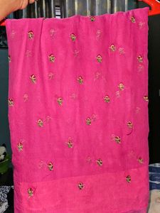 Pink Embroidered Saree