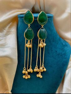 Teal Stone Drop Earrings