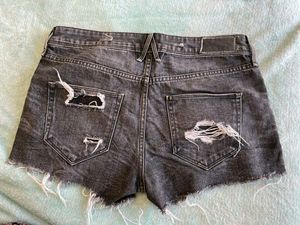 Grey Ripped Shorts