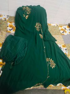Emerald Green Embroidered Dress
