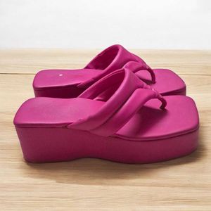 Trendy Pink Platform Wedge Flip Flops for Women