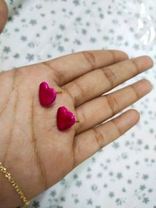 Pink Heart Locket With Studs