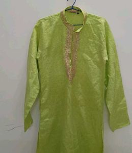 Lime Green Kurta with Embroidery
