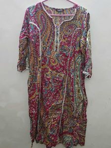 Jaipuri Printed Kurti With Pakistani Sleeve Style