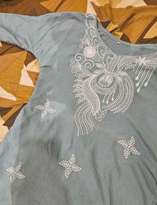 sea blue short kurti