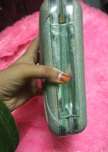Silver Glitter Clutch