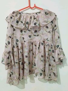 Printed Korea  Peach PINK Freesize tops