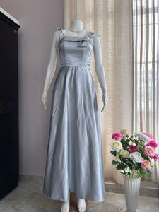 Grey Satin Gown